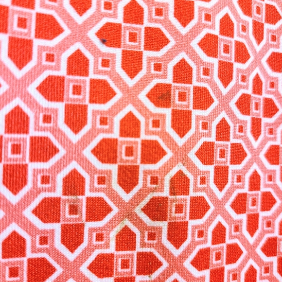 Land's End Bright Pink Geometric Pattern Half Zip Sporty Jacket w/ Phone Pocket - Picture 6 of 8